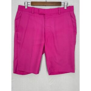 G/Fore Golf Shorts Mens Hot Pink Logo Flat Front Athletic Performance Outdoor 32